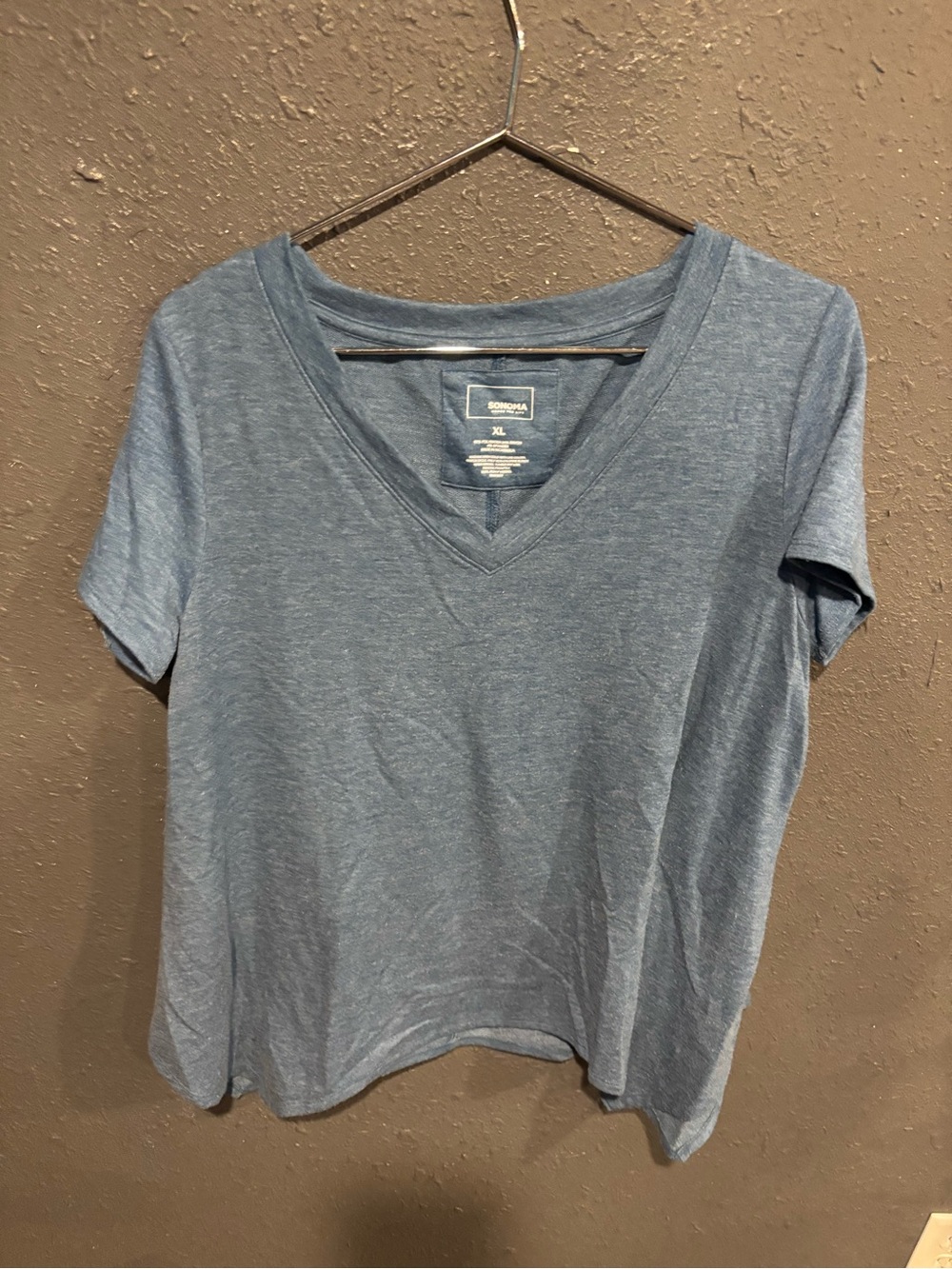 Sonoma Heathered Blue V-Neck Short Sleeve Tee